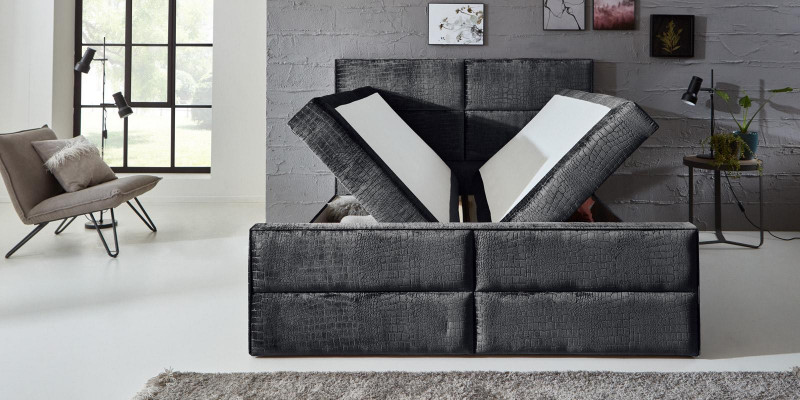 Boxspring postel Kožená postel 200x200cm Hotelová manželská postel Luxusní postele Moderní Nové