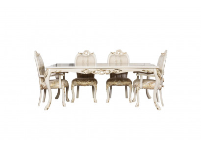 Klasický jídelní stůl Beige Design Dřevěný stůl Nábytek Obývací pokoj