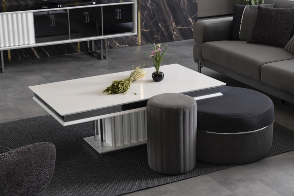 Luxus bílý konferenční stolek dřevěné konferenční stolky stůl design stoly nábytek dřevo