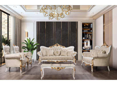 Sofá soubor 3311 sada sedadel Design Sofa polstrování pohovka klasik Kávový stolek