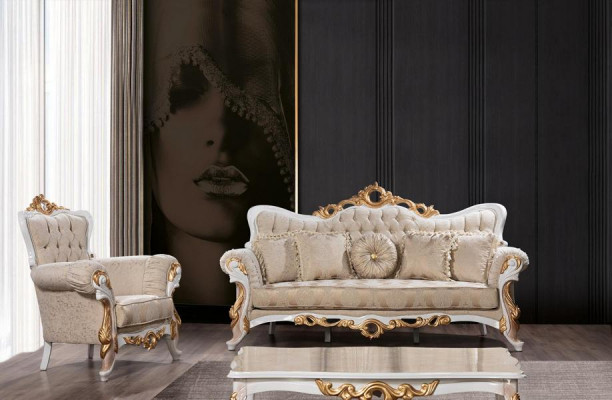 Sofá soubor 3311 sada sedadel Design Sofa polstrování pohovka klasik Kávový stolek