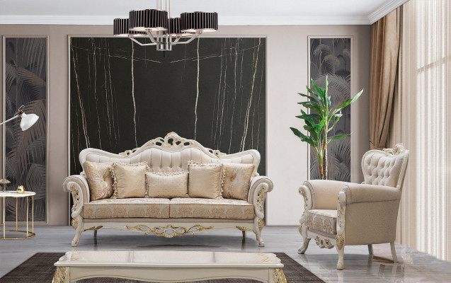 Sofa souprava 3+1 místo Set Design Sofa potah Couches Klasický luxus.