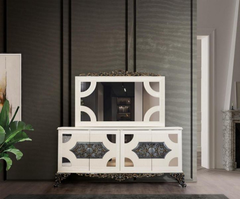 Luxus jídelní skupina skupina 6 židlí jídelní stůl komoda jídelní stůl sestava 9 kusů.