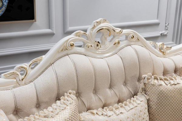 Pohovka 3místná látková, luxusní obývací pokoj ve stylu baroka, pohovka barokní