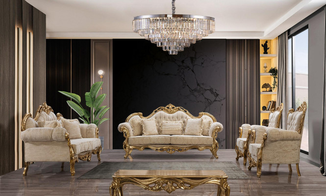 Sofa sestava 3311 Sada sedadel Design Sofa Polštáře Pohovka Klasik Luxus