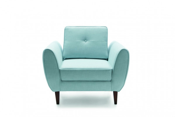 Design Chesterfield látkový gauč křeslo 1místný čalouněný sofá lounge klub.