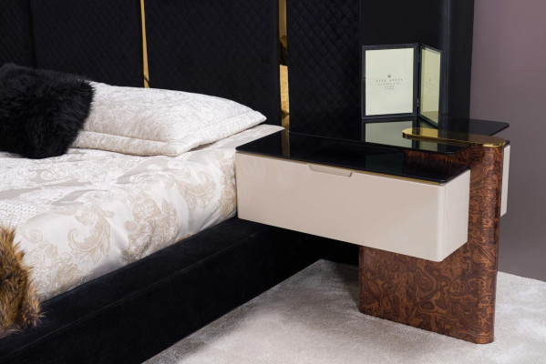 Modern Schlafzimmer Set Bett 2x Nachttische Design Möbel 3 tlg
