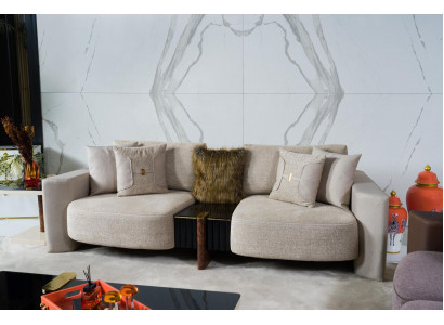 Sedačka 2místná moderní designová pohovka s potahem a relaxačním sezením, nový nábytek.