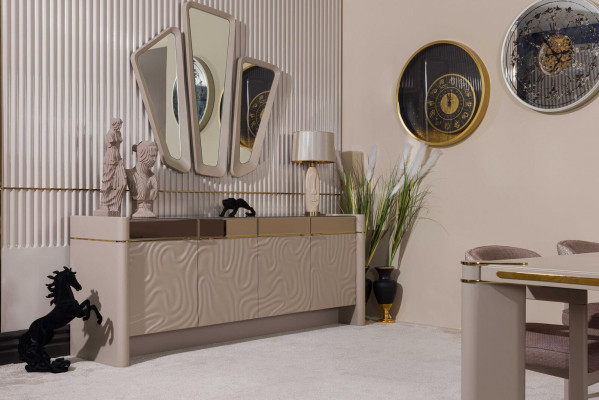 Sideboard Anrichte Luxus Garnitur Kommode Holz Kommoden Modern 225cm -> Skříň Anrichte Luxus Garnitur Kommode Dřevo Komody Moderní 225 cm