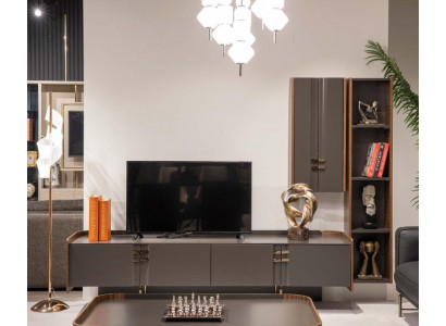 Stěna televizní zdi Moderní regál nábytku obývacího pokoje Skříň rtv s nástěnnou skříní.