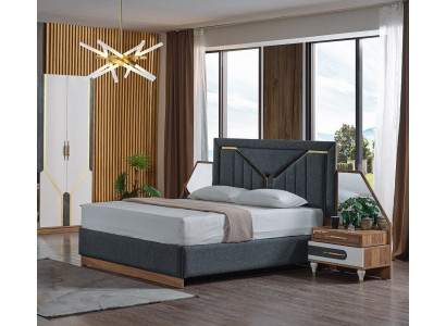Luxus ložnice set postel + 2x noční stolky + skříň Dřevo Kompletně nový Moderní