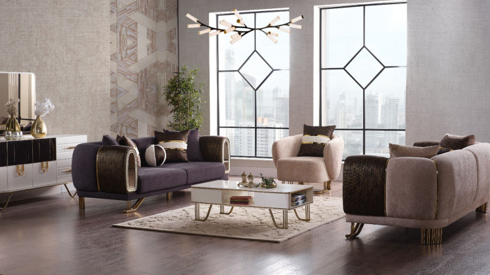 Prestižní 3+3+1 obývací sestava obývací sada, dvě pohovky a křeslo Nové