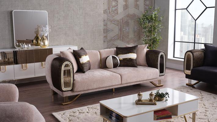 Prestižní 3+3+1 obývací sestava obývací sada, dvě pohovky a křeslo Nové