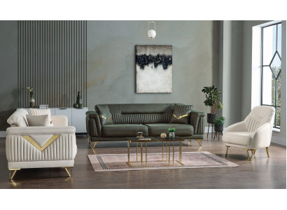 Moderní design sady obývacího pokoje, sedací souprava 3+3+1, set nábytku do obývacího pokoje