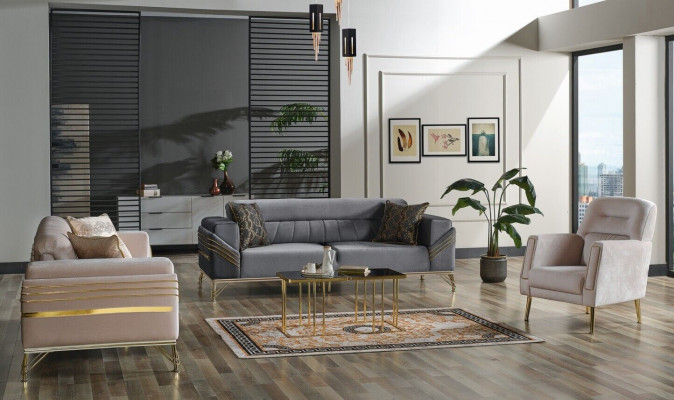 Exkluzivní sada sedací soupravy 3+3+1 3dílná 2x sofa křeslo Relax Luxusní sada