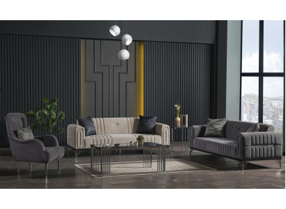 Sofa garnitura 3+3+1 posed Textil Moderní Kompletní křeslo Pohovka 3M luxus Nový