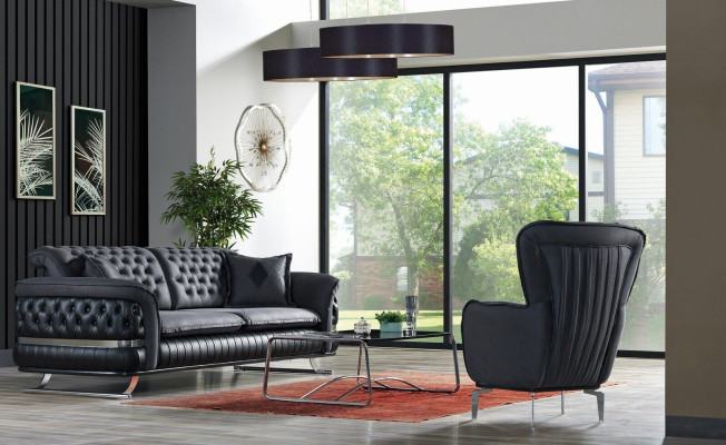 Sofagarnitur 3+1 Sitzer Sessel Garnitur Chesterfield Relax Sessel Möbel Neu