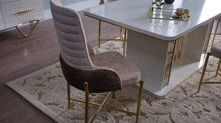 Jídelní set Luxus 6x židlí + jídelní stůl, sada jídelního nábytku s křesly a bufet