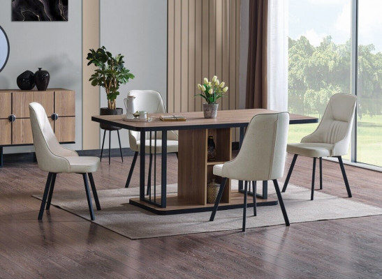 Jídelní set 7 dílný. Jídelní stůl 6x židle Designérská dřevěná sestava Nábytek Nový