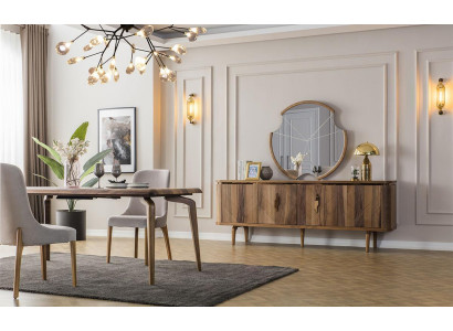 Jídelní stůl + 6 židlí + příborník + zrcadlo jídelní set jídelní skupina skupinový stůl