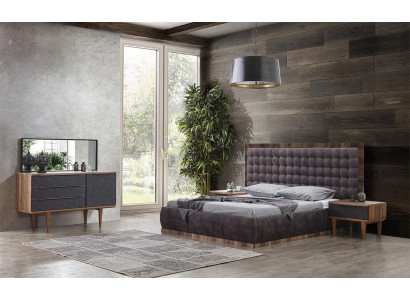 Ložnice set postel + 2x noční stolky + komoda + zrcadlo Design nábytek 5ks