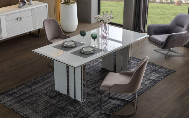 Jídelní sada Luxus 6x židlí + jídelní stůl jídelní skupina garnitur židle Nový Moderní