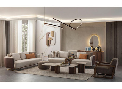 Sofa sestava 3+3+1 místa Moderní relaxační křeslo Moderní styl Luxus obývací pokoj 3 díly