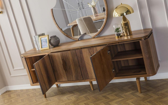 Skříň se zrcadlem Prostorný Návrhářský Luxusní Moderní Komody Hnědý Nový