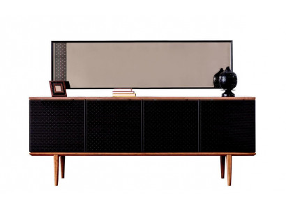 Luxus komoda sideboard s moderním designem zrcadlem z dřeva.
