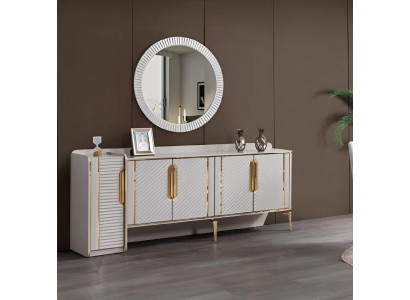 Uložit zrcadlo bílý dřevěný komod stand styl nábytek sideboard dresser.