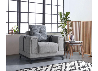 Design křeslo Luxus Relax textilní šedé lounge klubové křeslo moderne luxusní