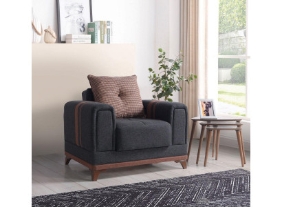 Designové křeslo Luxus Relax textilní s nerezovými nohami - Moderní relaxační křeslo