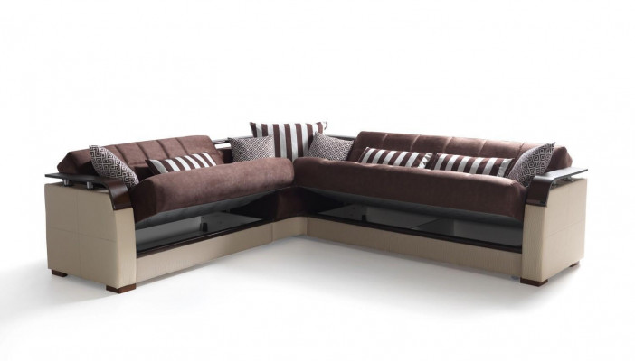 Roštová obývací stěna Beige L-Form Pohovka Obývací pokoj Rohlíkové pohovky Luxus 315 x 245