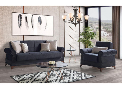 Sofa set 3+1 místný Textil Moderní Kompletní Křeslo Pohovka 3 Místný Luxus Relax