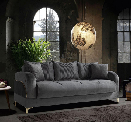 Sofagarnitur 3+2+1+1 Sitzer Möbel Luxus Set Sofagarnitur Modern Grau 4tlg
