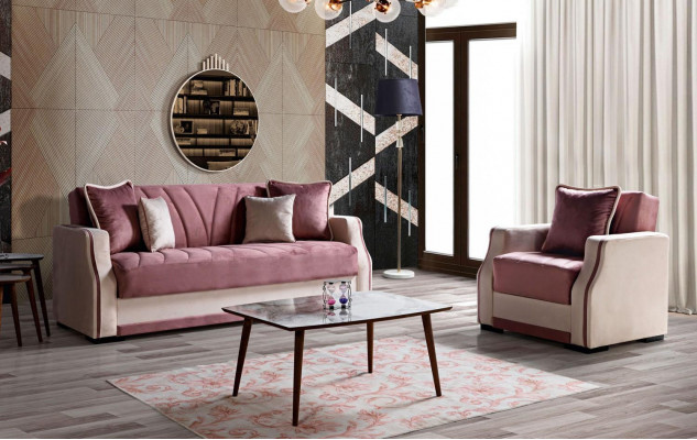 Sofa set 3+1 sedadlo textilní dřevěná pohovka 3 sedadlová moderní křesla kompletní sada nová 3