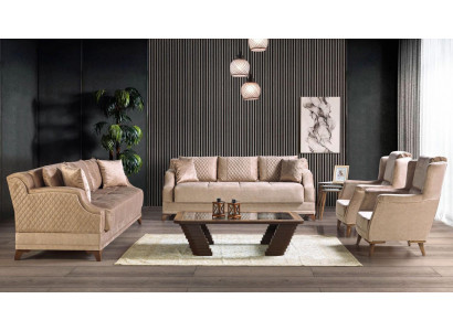 Sofaová sestava 3+2+1+1 křeslo set Moderní Relax Beige Luxusní nábytek