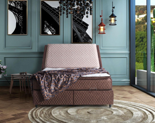 Design postele Luxus postele Polštáře Ložnice Nábytek Boxspring Hnědá