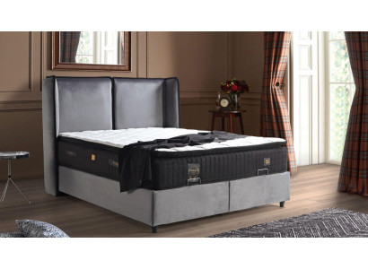 Návrh postele Luxus Boxspring Polštáře Ložnice Nábytek Nový Moderní Stříbrný
