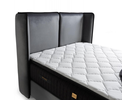 Návrh postele Luxus Boxspring Polštáře Ložnice Nábytek Nový Moderní Stříbrný
