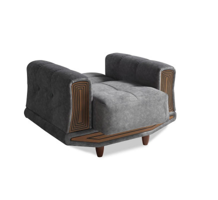 Sedací souprava 3+2+1+1 křesíl textilní dřevěná pohovka 3místná moderní křeslo kompletní set.