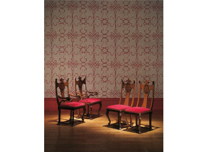 Designer židle do jídelny z luxusního dřeva s opěrkou, klasická křesla.