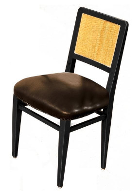 Jídelní židle Luxus Art déco židle Kožené designové dřevěné židle Italský nábytek