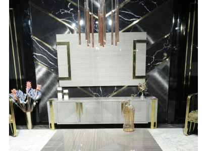 Lowboard Kommode Sideboard rtv Wandpaneel Design Wohnwände 2tlg. Set -> Nízký skříň komoda sideboard rtv stěnový panel design obývací stěny 2-dílná sada