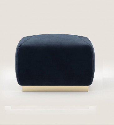 Designer luxus Modrý stojan s nerezovým rámem, čalouněný textilní nábytek, nový.