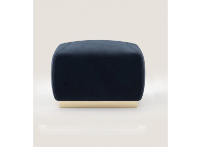 Designer luxus Modrý stojan s nerezovým rámem, čalouněný textilní nábytek, nový.