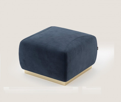 Designer luxus Modrý stojan s nerezovým rámem, čalouněný textilní nábytek, nový.