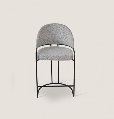 Šedý barový židle s nerezovými nohami jídelní židle Vysoké designové židle