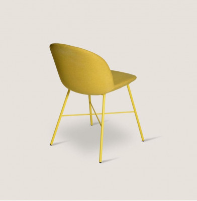 Žlutá židle jídelny sezení luxusní designérské textilní židle sedací nábytek