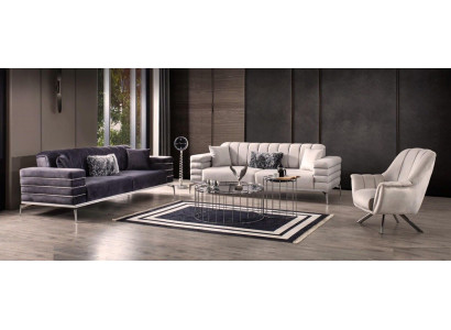 Sofa sada 3místná luxusní nábytek obývací pokoj gauč sedačka čalouněné 3dílná.